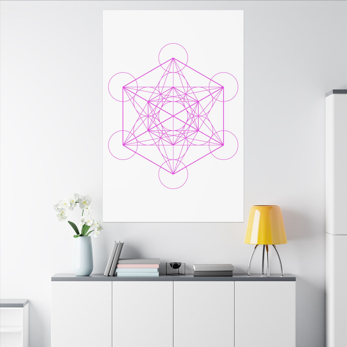 Copy of Metatron's Cube (Pink on Canvas) - Large