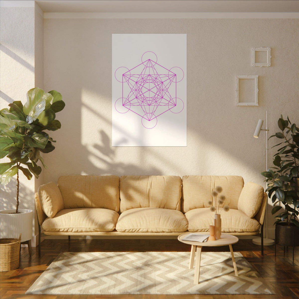 Copy of Metatron's Cube (Pink on Canvas) - Large