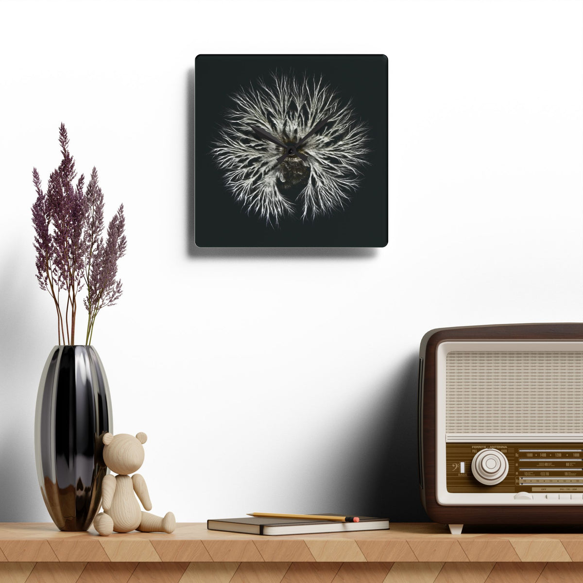 Cultured Specimen No.1 — Mycelium Wall Clock