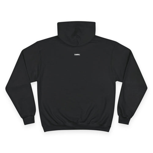 Blue Mushroom Hoodie — Minimal Fungi Graphic Champion-Style Pullover